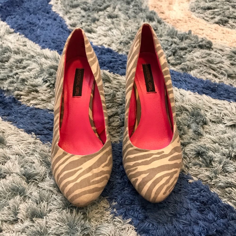 Material Girl Zebra print Heels